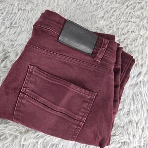 XRAY Jeans Slim Fit Mens 34x32 Burgundy Maroon Stretch Denim Pants 5-Pocket